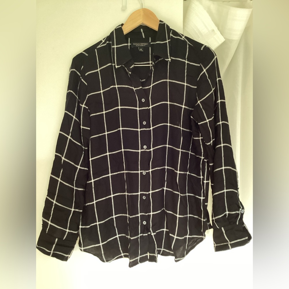 Windowpane Banana Republic Blouse